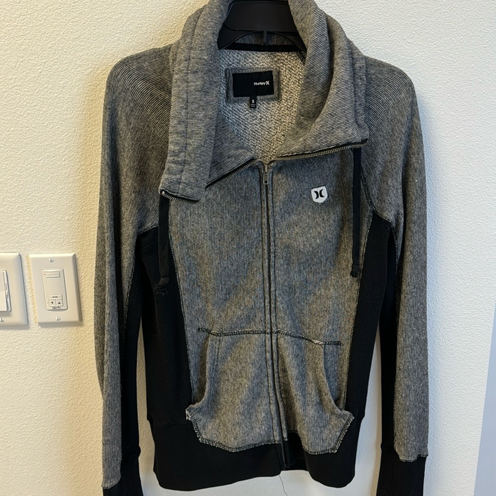 Hurley zip up sweatshirt - gray and black